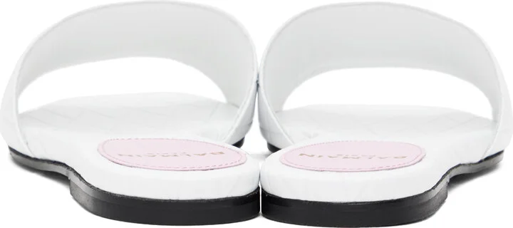 Balmain White Dafne Calfskin Sandals - Image 2