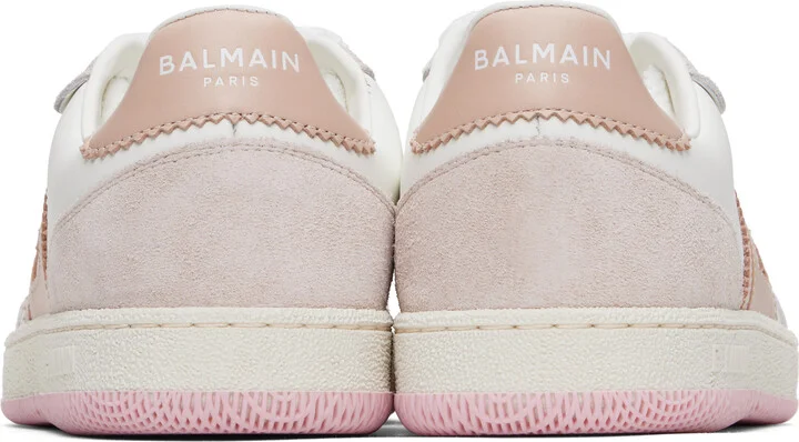 Balmain White & Pink Swan Sneakers - Image 2