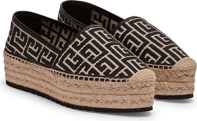 Balmain Women's Alex Canvas Espadrilles with Pb Labyrinth Monogram