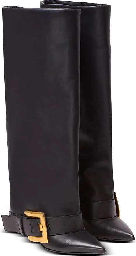 Balmain Women's Anthem Calfskin Leather Boots