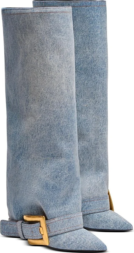 Balmain Women's Anthem Denim Boots