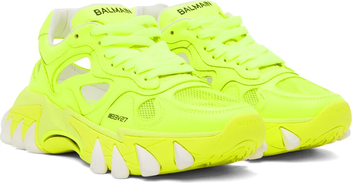 Balmain Yellow B-East Sneakers - Image 4