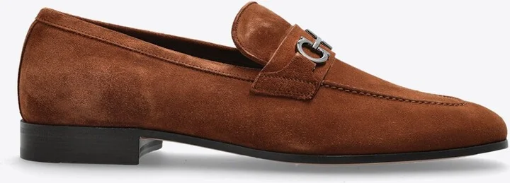 Balty Gancini Buckle Suede Loafers