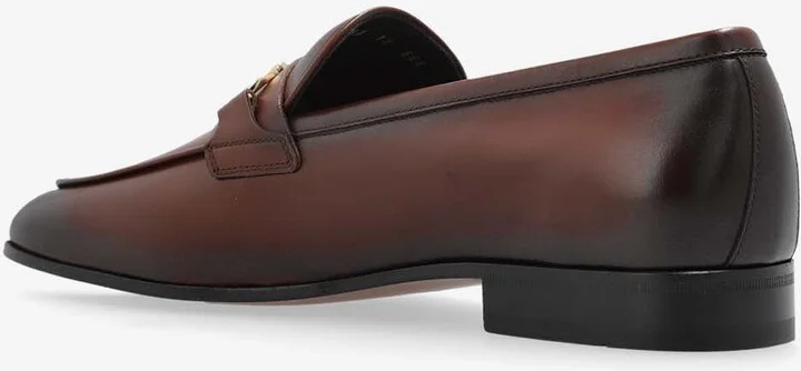 Balty Gancini Plaque Leather Loafers - Image 2