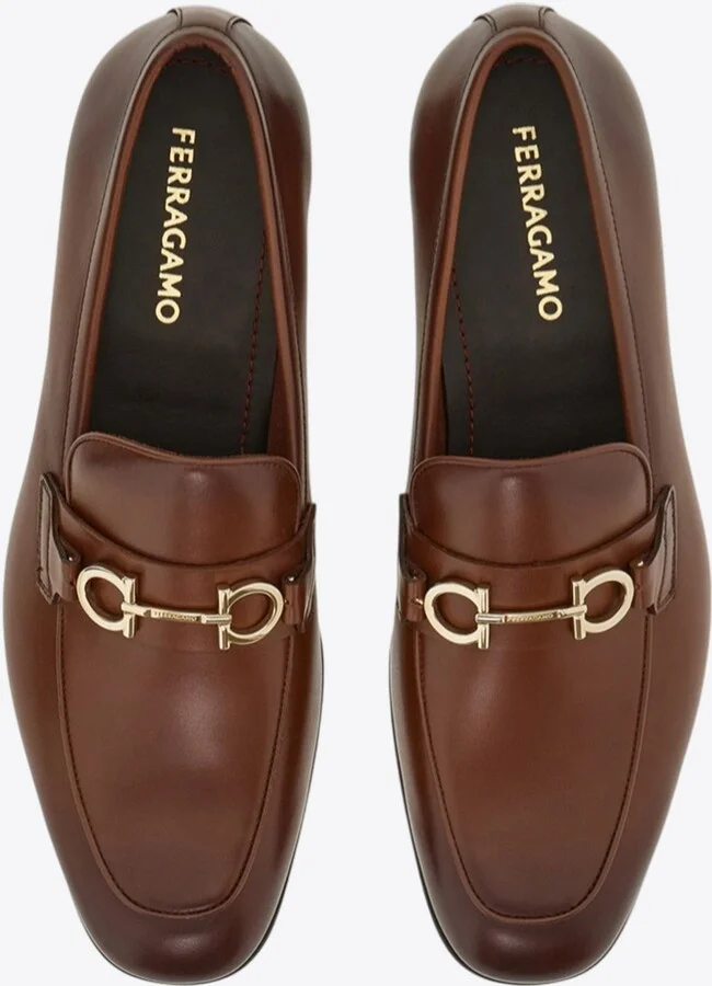 Balty Gancini Plaque Leather Loafers - Image 2
