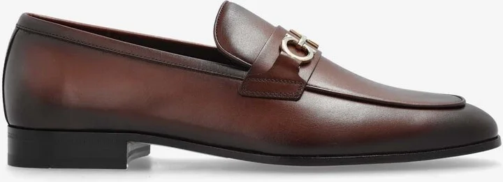 Balty Gancini Plaque Leather Loafers