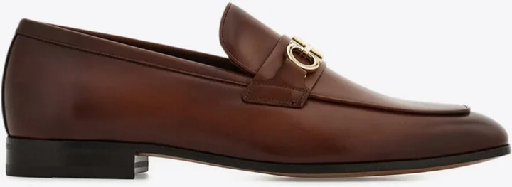 Balty Gancini Plaque Leather Loafers