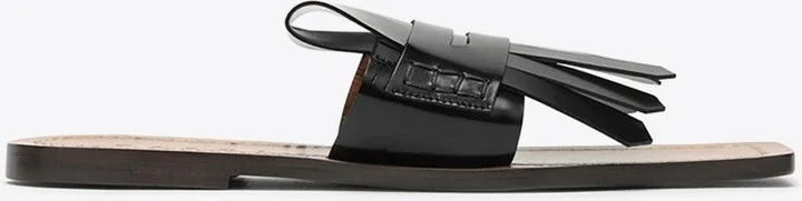 Bambi Square-Toe Leather Sandals