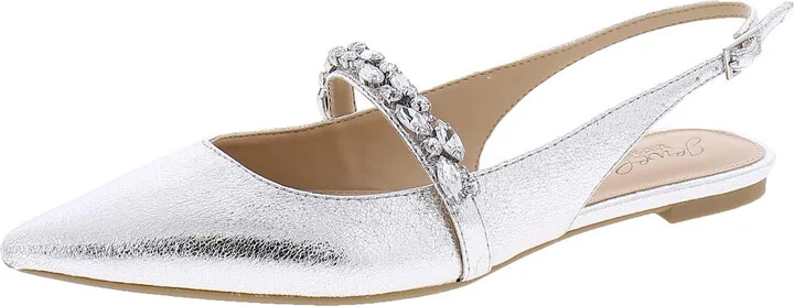 Bambi Womens Faux Leather Pointed Toe Slingbacks