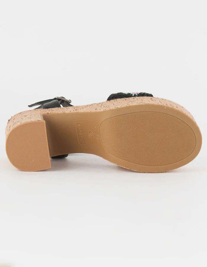 BAMBOO Crochet Womens Platform Sandals - Image 3