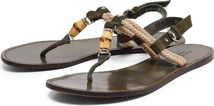 Bamboo rope-embellished flat sandals - Image 4