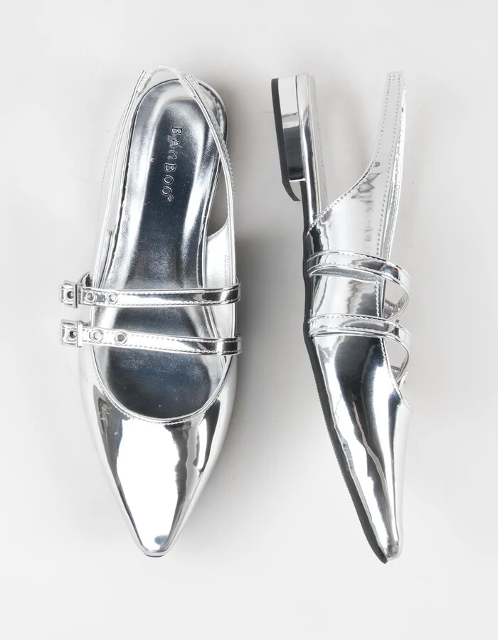 BAMBOO Visor Womens Slingback Flats - Image 5