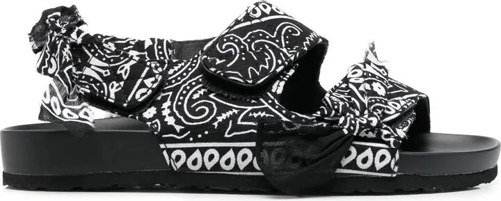 Bandana-Detail Open-Toe Sandals