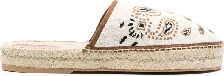 Bandana-Jacquard Flat Espadrilles