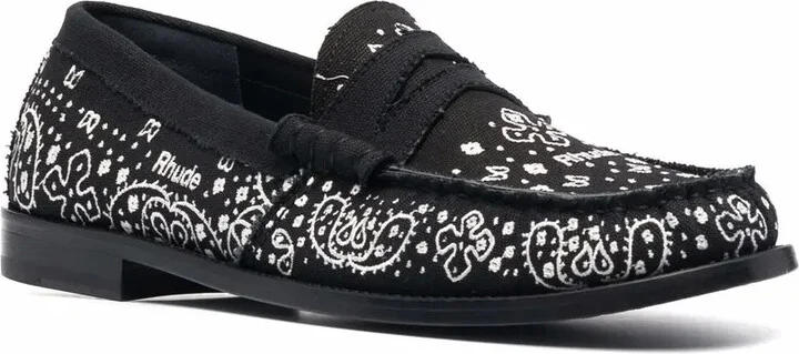 Bandana-Print Raw-Cut Loafers - Image 2