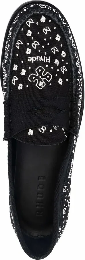 Bandana-Print Raw-Cut Loafers - Image 4