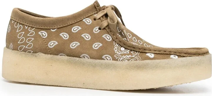 Bandana-Print Suede Derby Shoes