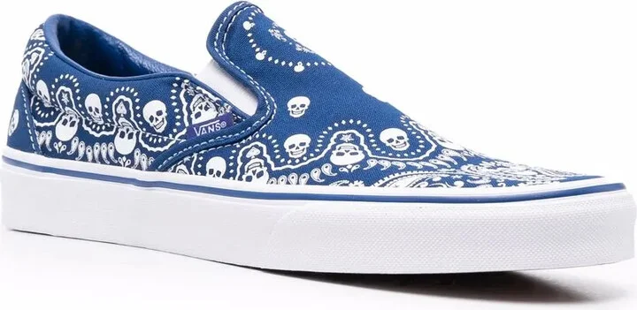 Bandana Skull-Print Classic Slip-On Sneakers - Image 2