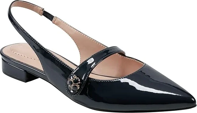 Bandolino Aubriana Women's Flat Shoes Navy Patent : 9.5 M, Leather - Image 5