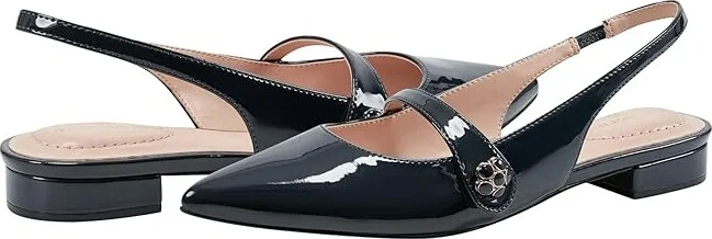 Bandolino Aubriana Women's Flat Shoes Navy Patent : 9.5 M, Leather