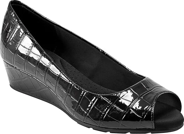 Bandolino Candra Women's Wedge Shoes Black Croco : 8 M, Synthetic - Image 5