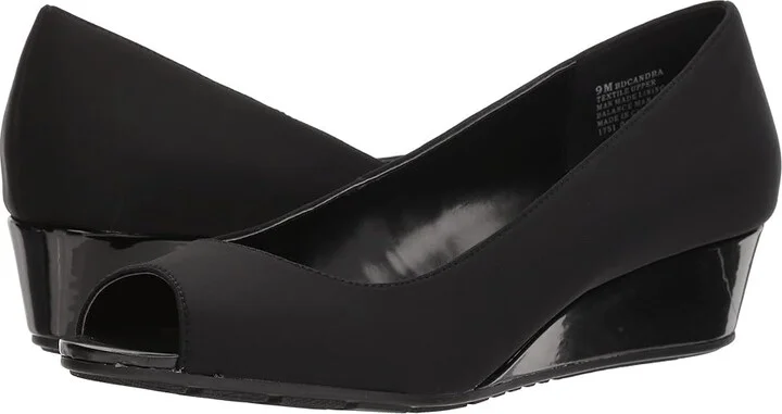 Bandolino Candra Women's Wedge Shoes Black Lycra : 5 M, Synthetic