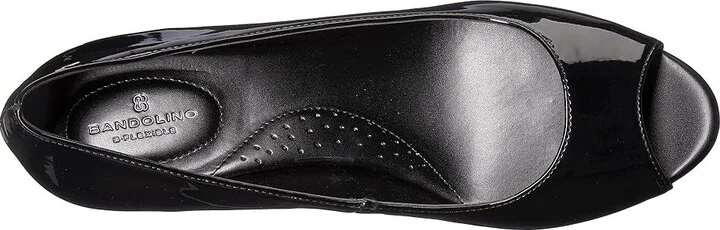 Bandolino Candra Women's Wedge Shoes Black Patent Sleek Patent PU : 5 M, Synthetic - Image 3