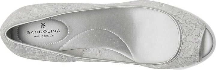 Bandolino Candra Women's Wedge Shoes Light Grey Lace : 6.5 M, Synthetic - Image 2