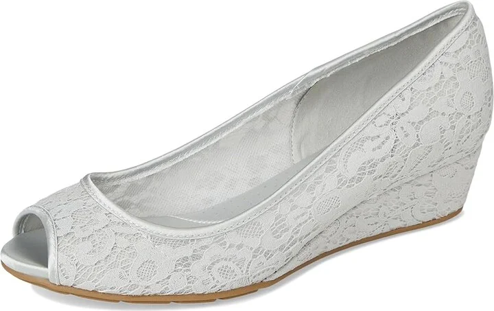 Bandolino Candra Women's Wedge Shoes Light Grey Lace : 6.5 M, Synthetic - Image 5