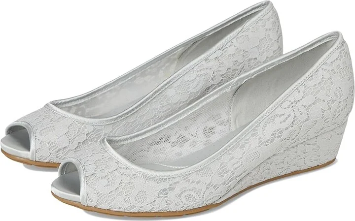 Bandolino Candra Women's Wedge Shoes Light Grey Lace : 6.5 M, Synthetic
