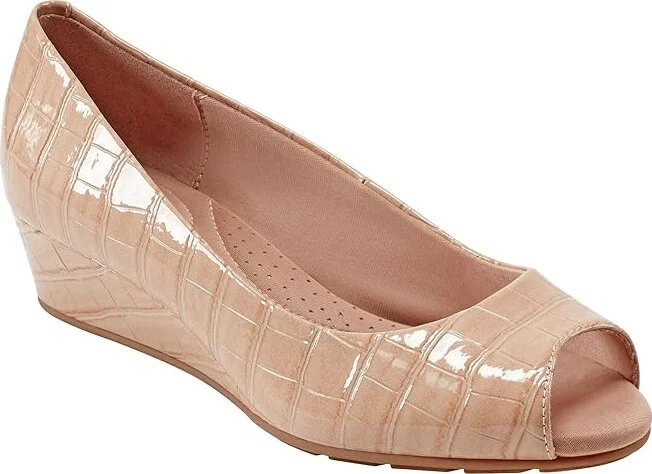 Bandolino Candra Women's Wedge Shoes Light Natural Croco : 5.5 M, Synthetic - Image 5