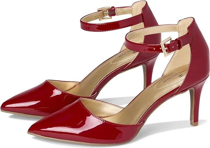 Bandolino Ginata Women's Sandals Rosy Red Sleek Patent PU : 5 M, Leather/Patent Leather