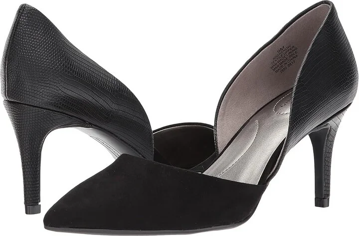 Bandolino Grenow D'Orsay Pump Women's Shoes Black Reptile Synthetic/Faux Suede : 5 M