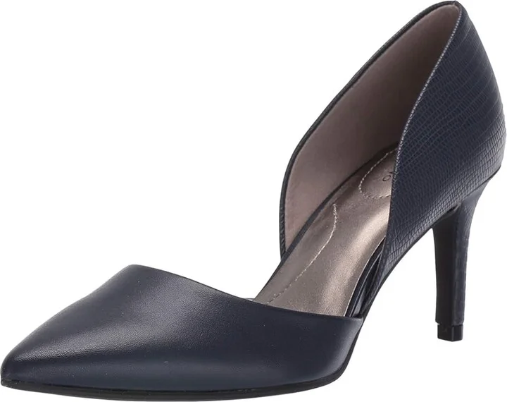 Bandolino Grenow Heel High Women's Heels Navy Smooth/Lizard : 5 M, Leather - Image 2