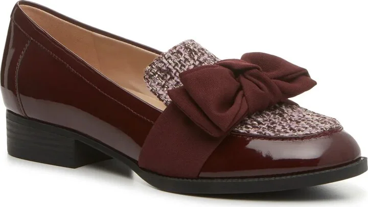 Burgundy Patent Synthetic/Pink Plaid Fa