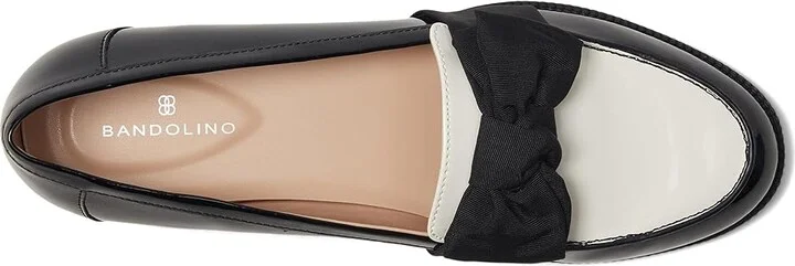 Bandolino Lindio Women's Shoes Black/Cream Patent 1 : 9 W, Textile - Image 2