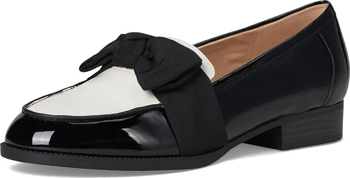 Bandolino Lindio Women's Shoes Black/Cream Patent 1 : 9 W, Textile - Image 5