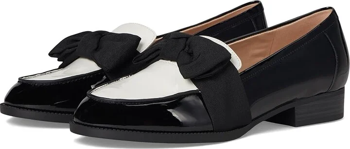 Bandolino Lindio Women's Shoes Black/Cream Patent 1 : 9 W, Textile