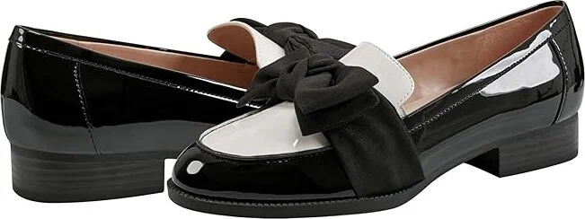 Bandolino Lindio Women's Shoes Black/Cream Patent : 6.5 M, Textile