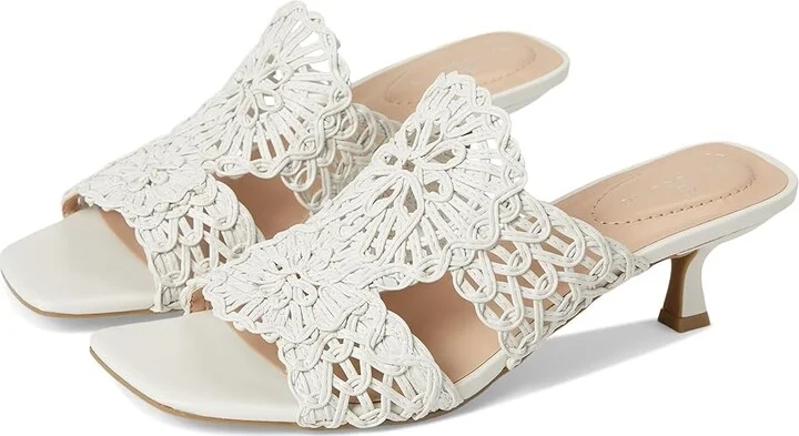 Bandolino Melvana Women's Dress Sandals Cream : 5.5 M, Faux Leather