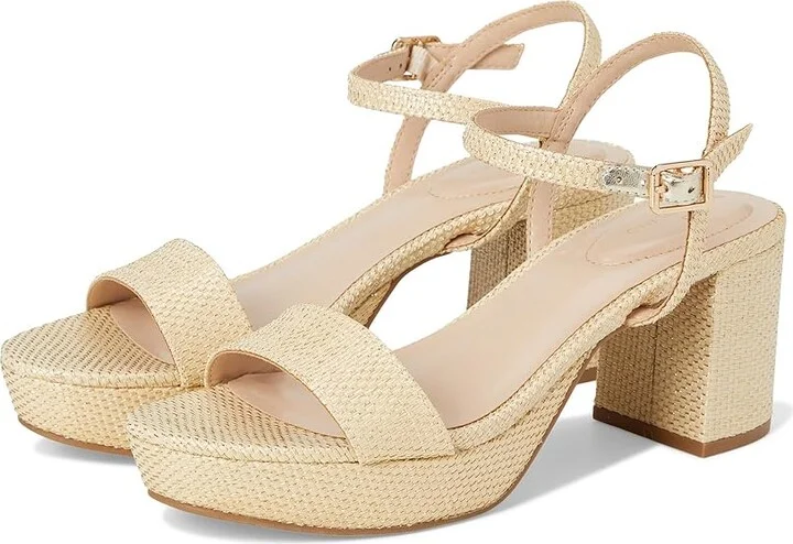 Bandolino Pennie Women's Dress Sandals Light Natural : 6 M, Faux Leather