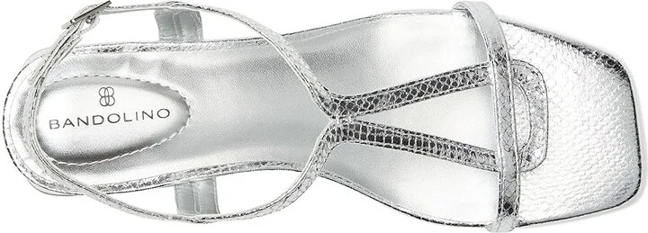 Bandolino Primadon Women's Dress Sandals Silver Snake : 7 M, Synthetic - Image 2