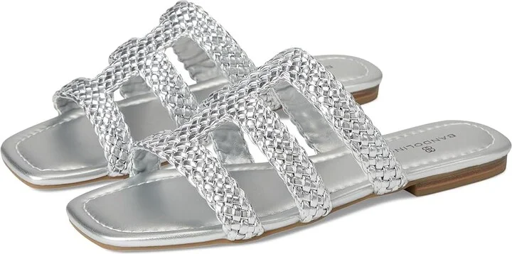 Bandolino Sumer Women's Dress Sandals Silver : 7 M, Faux Leather