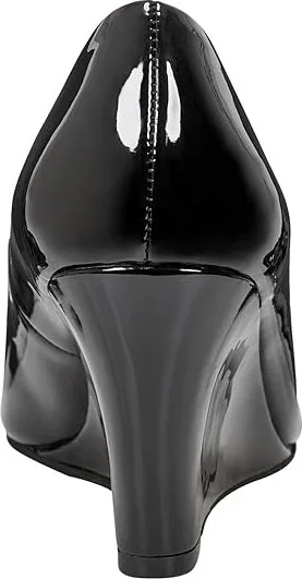 Bandolino Tufflove Women's Wedge Shoes Black Patent : 5.5 M, Textile - Image 4