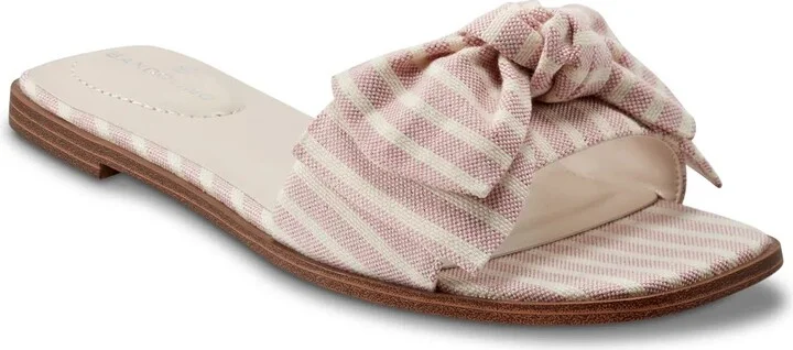 Cream/Light Pink Striped Fabric