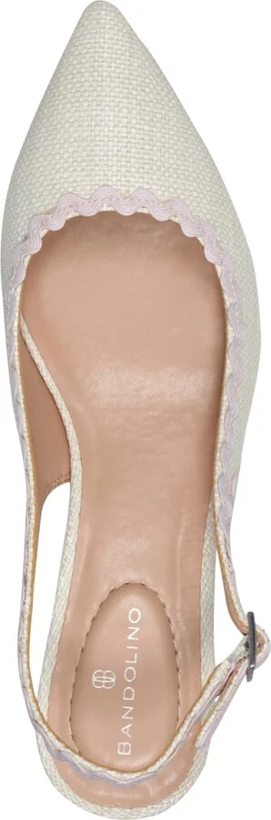 Bandolino Women's Albas Kitten Heel Slingback Pumps - Ivory/Pink - Image 4