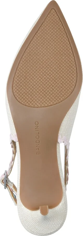 Bandolino Women's Albas Kitten Heel Slingback Pumps - Ivory/Pink - Image 5