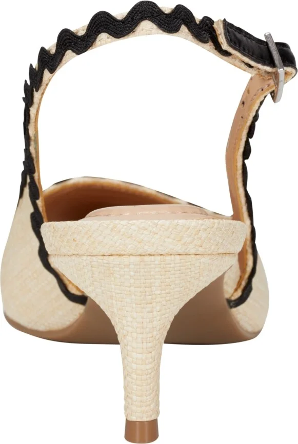 Bandolino Women's Albas Kitten Heel Slingback Pumps - Ivory/Pink - Image 7