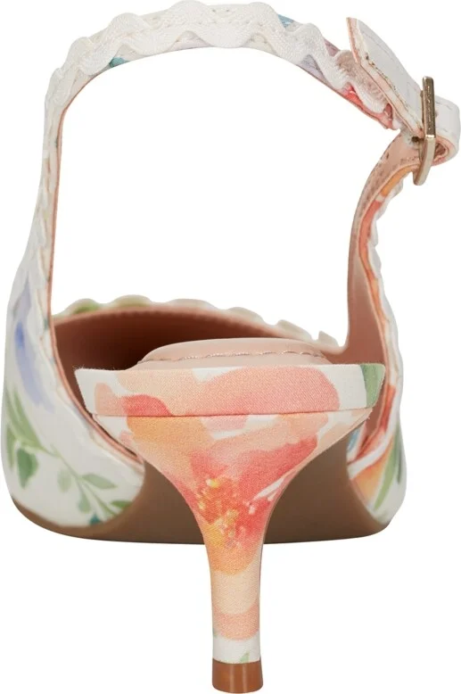 Bandolino Women's Albas Kitten Heel Slingback Pumps - Ivory/Pink - Image 11