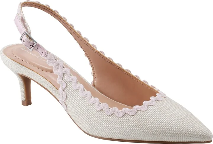 Bandolino Women's Albas Kitten Heel Slingback Pumps - Ivory/Pink